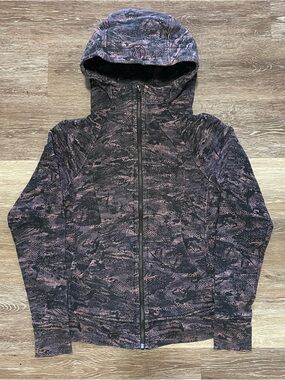 Lululemon Scuba Hoodie Women's Full Zip Purple Black Size 6 Regular Y2K